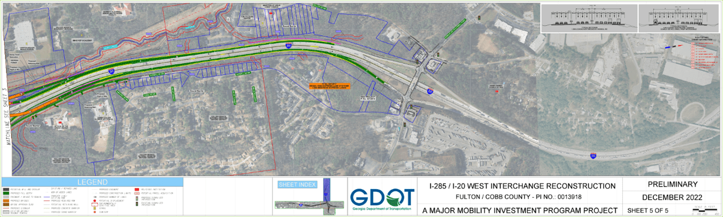 I-285 at I-20 West Side Interchange Map 5