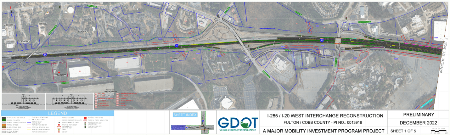 I-285 at I-20 West Side Interchange Map 1