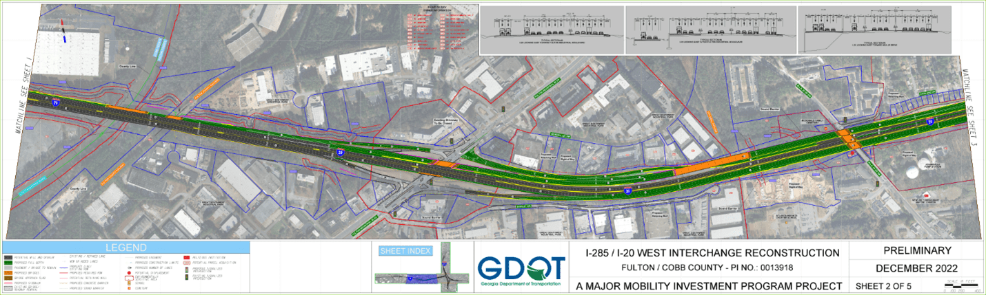 I-285 at I-20 West Side Interchange Map 2
