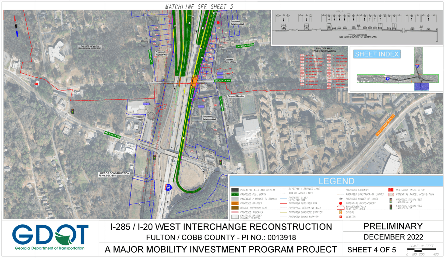 I-285 at I-20 West Side Interchange Map 4