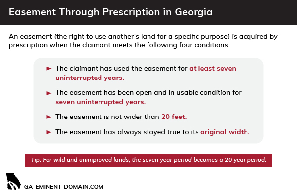Easement through prescription occurs if the easement is used & usable for 7 years & is its original width
