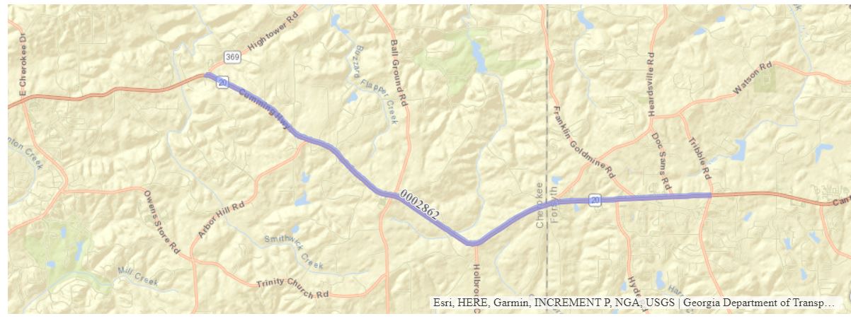 SR 20 Widening Project From SR 360 to SR 371 Map
