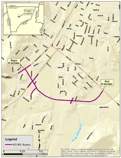 State Route (SR) 1/US 27: Summerville Bypass Map
