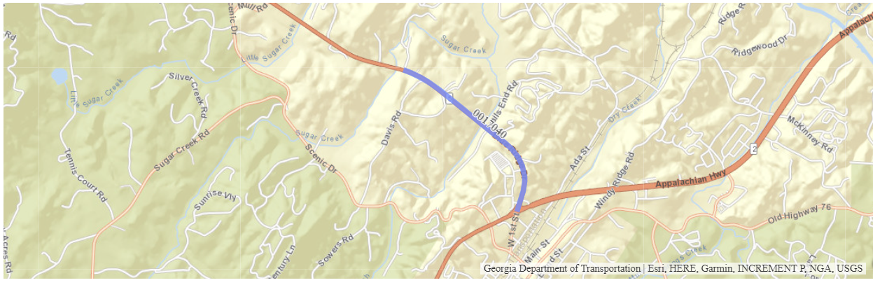Widening of SR 5 from SR 2/SR 515 to Pineview Lane map
