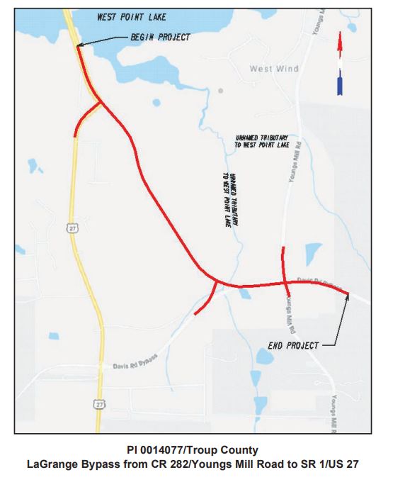 LaGrange Bypass Construction Map